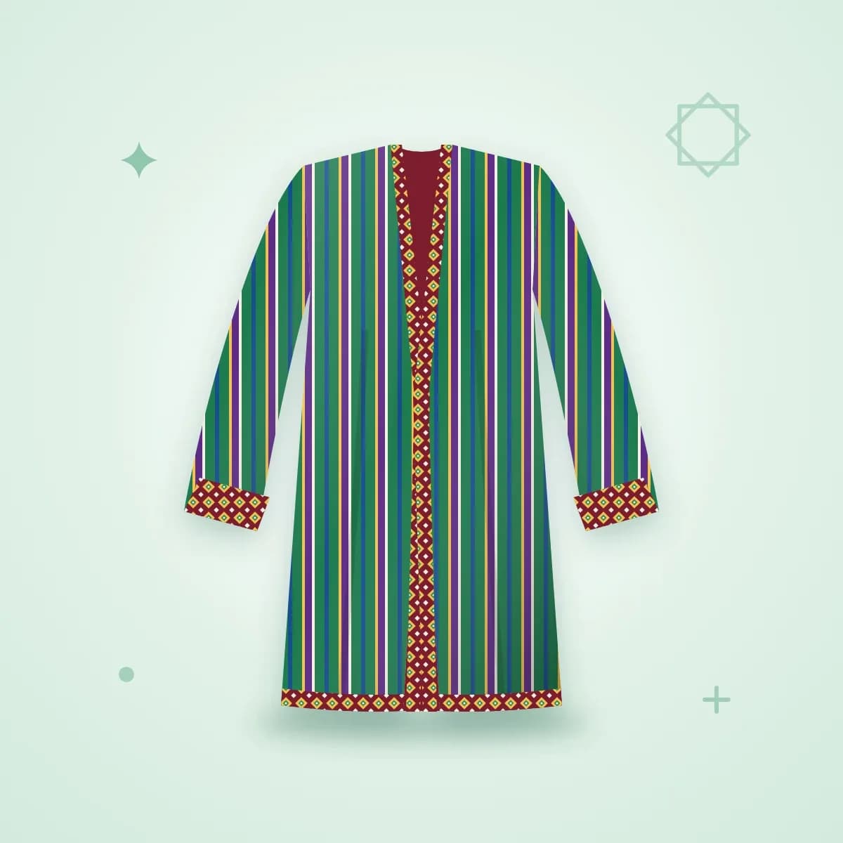 چپن ابریشمی راه‌راه